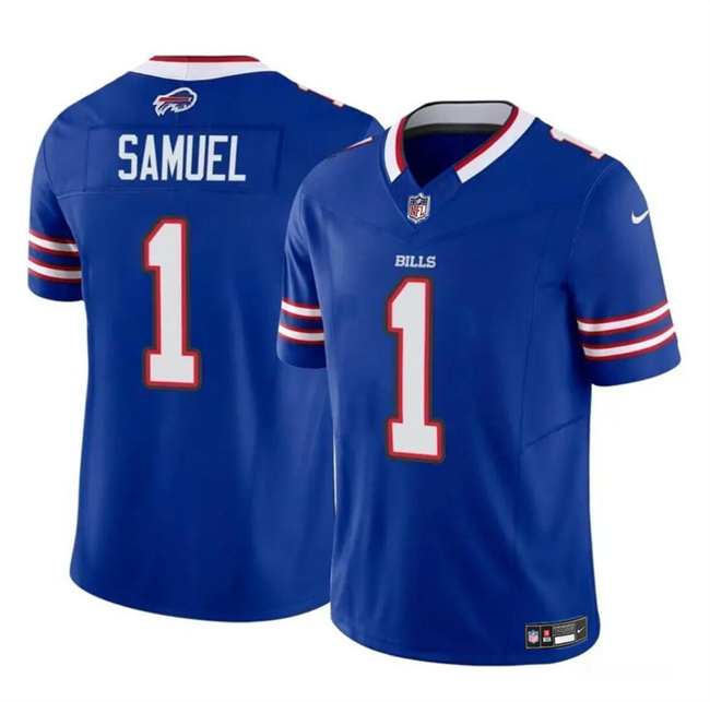 Men's Buffalo Bills #1 Curtis Samuel Blue 2023 F.U.S.E. Vapor Untouchable Limited Football Stitched Jersey - Click Image to Close